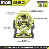 Ryobi Ventilador híbrido de 7.5 pulgadas