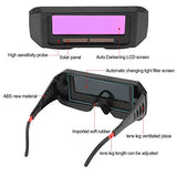 Gafas de Soldadura, Gafas de Soldadura con Oscurecimiento Automático Solar, Gafas de Soldador con Pantalla Ajustable, Antirradiación Anti-ultravioleta, Anti-infrarrojo, Antideslumbrante, Anti-flog