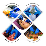 Guantes de nitrilo, sin látex, sin polvo, 100 unidades por caja (mediano, azul)