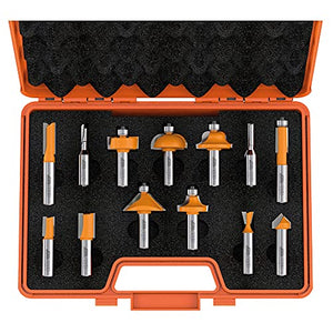 Juego de brocas para router de 13 piezas, vástago de 1/2 pulgada