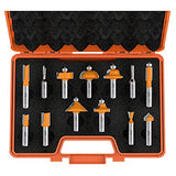 Juego de brocas para router de 13 piezas, vástago de 1/2 pulgada