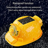 Casco de Seguridad, Sombrero de Ventilador Transpirable ventilado con Ventilador Solar y Forro Ajustable extraíble para Trabajos de construcción