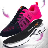 Fenlern Tenis de Seguridad Industrial Mujer Ligero Zapatos de Seguridad Zapatos con Casquillo Zapatos de Trabajo (24.5 cm, Rosa Fuego)