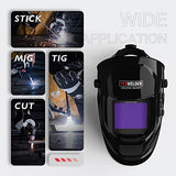 YESWELDER LYG-17800F - Casco de soldadura de oscurecimiento automático, pantalla de visualización grande, color verdadero, sensor de 4 arcos, para soldadura de arco TIG MIG
