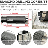 SHDIATOOL Brocas de diamante de 1-1/2 pulgadas para piedra dura, hormigón, mármol, granito, ladrillo, soldadas con láser, sierra de agujero seco o mojado,38mm