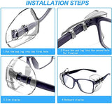 NEWKIBOU 8 Pares Protectores Antideslizantes Laterales de Gafas de Ojo,Seguridad Protector Flexible Transparente Se Adapta a Anteojos Medianos Pequeños Agregue Más Protección a Gafas de Seguridad