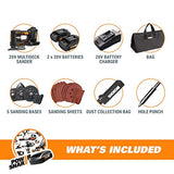 WORX WX820L.2 - Lijadora multifunción inalámbrica (20 V, 2,0 Ah, 2 baterías y 1 cargador)