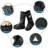 EMAGIE Protector de Zapatos Impermeable Cubiertas de Botas a Prueba de Agua Lluvia Nieve Cubrebotas con Tacones Reflectantes para Hombre Mujer Exteriores Bicicleta Motocicleta Viaje(L)