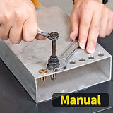 HIFESON Herramienta de tuerca de remache manual, práctica herramienta de remache – Métrico y SAE con 30 tuercas de remache de acero, kit de tuercas de remache con caja resistente, diseñado para espacios reducidos