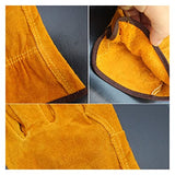 Guantes de soldador de cuero duraderos impermeables Guantes de seguridad de trabajo anti-calor for soldadura de herramientas manuales de metal Resistencia extrema al desgaste