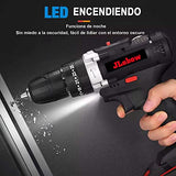 Taladro Electrico Inalambrico/modo de trabajo tres en uno,atornillado, taladrado, impacto juego de herramientas de taladro eléctrico 1350 RPM 2 baterías recargables de iones de litio