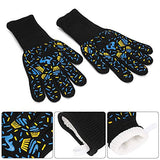 Guante de Cocina BBQ, Guantes Ignífugos de 800 Fire 1482 ° F Para Horno Resistente A Altas Temperaturas, Guantes de Trabajo Antideslizantes Con Puño Largo Extendido Para Cocinar A La Parrilla (1 Par)