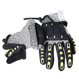 Guantes antivibración, protectores de caucho termoplástico antiimpactos, guantes de impacto con agarre, resistentes a los cortes (1 par)
