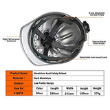 Casco de Aluminio Casco de Trabajo Casco Protector Ajustable Casco de construcción con Correa de cincha de 4 Puntos Casco de construcción con Casco Ajustable
