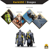 KwikSafety (Charlotte, NC) SUPERCELL COMBO | Arnés de seguridad de cuerpo completo con anillo 3D, cordón de 6 pies, cordón para herramientas, ANSI OSHA PPE protección contra caídas Equipo de retención universal de construcción para techos