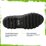 TIDEWE Botas de goma para mujer, botas de lluvia aisladas de neopreno de 5,5 mm con vástago de acero, botas de caza impermeables de media pantorrilla, botas de trabajo de goma duraderas para agricultura, jardinería, pesca (negro, camuflaje a cuadros y bor
