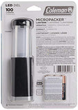 Coleman Micro Packer - Linterna LED (100 L), color negro y plateado