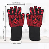 Guantes resistentes al calor para parrilla, alta resistencia a la temperatura, guantes ignífugos para asar a la parrilla, para freír, barbacoa, cocinar, hornear, horno, cortar