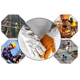 Guantes de Soldador Aislamiento Guantes industriales, Cuero, Guantes de Papel de Aluminio, Horno, Anti escaldado, Fundición, Resistencia al Desgaste, Alta Temperatura, 500-1000 Grados