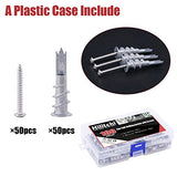 hilitchi 100pcs Calidad Premium Zinc self-drilling Anchor para yeso con Kit de tornillos
