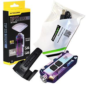 Nitecore TIP 2017 360 lúmenes USB recargable de acero inoxidable llavero de luz con la marca EdisonBright cable de carga USB