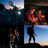 Rabbitstorm Linterna LED Frontal Lámpara Recargable Headlamp, 8 LED Linterna 8 Modos con Cable USB, Impermeable LED Cabeza Linterna Cabeza Luz Roja para Camping, Pesca, Reparación de Coche, Exterior
