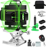 Nivel láser autonivelante, Elikliv Green Beam 4D Herramienta de nivelación y alineación de cuatro planos con batería recargable, línea vertical y horizontal de 360° con bolsa de transporte kit de herramientas láser