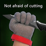 PRICEXES Guantes Anticortes Guantes Anti-Corte Single 304 Acero Inoxidable de Acero Inoxidable, Anti-Corte de Alta Resistencia, Mano de Ajuste, Transpirable, Plateado Gris, tamaño M