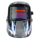 Casco de Soldadura con energía Solar Capucha de oscurecimiento automático con Rango de Sombra Ajustable 4/9-13 para máscara de Soldador de Arco Mig TIG (Fuego Azul)