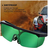 Comgrow Gafas de mejora láser verde, 2 paquetes – Gafas de seguridad de protección ocular para nivel láser verde, herramientas láser rotativas y multilínea – Gafas con patillas ajustables (caja protectora incluida)