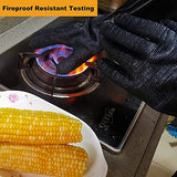 Guantes de soldador  , resistentes al calor, 14 pulgadas, 1244 °F, guantes de horno, ahumador, barbacoa para manejar alimentos calientes en tu freidora/impermeable/ignífugo