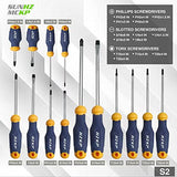 SUNHZ MCKP Sunhzmckp Juego De Destornilladores Magnéticos, S2- Aleación De Acero Para Herramientas, Incluye Minidestornillador De Precisión Ranurado/Phillips/Torx, Puntas De Destornillador Reemplazables Co