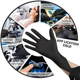 Guantes desechables negros de nitrilo sin látex y polvo de 6 mil, 100 unidades, texturizados, uso mecánico, limpieza, alimentos (negro (paquete de 100), XL (paquete de 100))