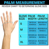 PYRSIVA Guantes desechables de nitrilo médico | Sin látex | Grado médico (L, negro)