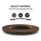 NEIKO Disco de solapa 11106A | Rueda abrasiva de óxido de aluminio de grano 40 | 4.5 x 7/8 pulgadas | Tipo plano #27| 10 unidades | Disco de lijado