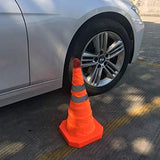 Cono De Tráfico Con Luz LED, Cono De Seguridad Altura 70 Cm Pieza De Señalización Emergencia Pilón De Seguridad Con Rayas Reflectantes Flexible Y Transportable