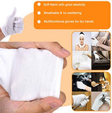 30 guantes de algodón blanco para manos secas eccemas, guantes de inspección SPA, guantes de trabajo hidratantes, guantes de tela de ajuste elástico, 15 pares