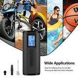 Lamgool Inflador de neumáticos de 150 PSI, compresor de aire portátil, bomba de bicicleta con medidor de presión digital, luz LED, mini bomba de neumáticos recargable, bomba de aire eléctrica para coche, bicicleta, motocicleta, pelotas