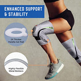 Rodilleras para hombres y mujeres – Rodillera de compresión profesional con estabilizador lateral y almohadilla de gel para rótula, la rodillera para desgarros de menisco desgarrados por artritis ACL para correr, senderismo, fitness, deportes, 1 unidad (p