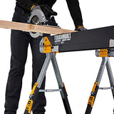 ToughBuilt - Sawhorse plegable - Resistente, duradero, ligero, resistente, 100% acero de alta calidad - Brazos de apoyo ajustables de hasta 4 x 4 - Capacidad de 1200 libras - (TB-C700) - Paquete de 2
