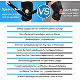 Spardar Rodilleras Deportivas con Estabilizadores y Almohadillas de Gel para Rótula, Rodilleras de Compresión Ajustables para Dolor de Rodilla, Recuperación de Lesiones, Hombres y Mujeres