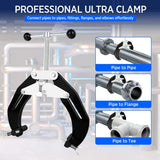 Abrazadera de tubo, 2 a 6 pulgadas, herramienta de alineación de tubería de acero con diseño ligero, abrazadera ultra de alta resistencia con tornillos de acción rápida, color negro