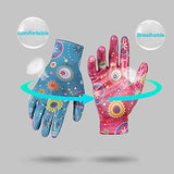 PROMEDIX Guantes de Trabajo para jardín de nitrilo Transparente, con Recubrimiento Flexible, Ligeros, Transpirables, se Ajustan a la mayoría de los tamaños de Guantes de jardín, 3 Pair