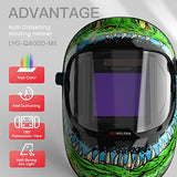 Casco de soldadura de color verdadero con visión lateral, con visión lateral, 4 sensores de arco de sombra ancha 4/5-9/9-13 máscara de soldadura para TIG MIG ARC Molienda Plasma LYG-Q800D-ME