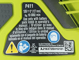 Ryobi P411 One + 18 Voltios, 5 pulgadas,lijadora de órbital con alimentación de batería (batería no incluida / herramienta eléctrica solamente)