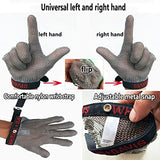 BCPPO Guantes de Trabajo Anticorte Guantes De COTA De Malla De Acero Inoxidable, Guantes Resistentes A Los Cortes De Trabajo Seguro para El Matadero del Taller De Reparación De Máquinas, 5 Tamaños