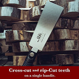 SUIZAN Serrucho Japonesa de Tracción Sierra de Mano 180mm Ryoba Saw Doble Filo para Carpintería (Ryoba Japonesa 180mm)