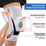 Rodilleras para hombres y mujeres – Rodillera de compresión profesional con estabilizador lateral y almohadilla de gel para rótula, la rodillera para desgarros de menisco desgarrados por artritis ACL para correr, senderismo, fitness, deportes, 1 unidad (p
