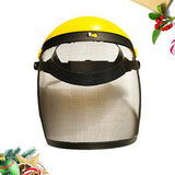 Casco de Seguridad Forestal Industrial Máscara de Cabeza Facial Cable de Acero a Prueba de Salpicaduras Máscara de Seguridad Pantalla de Protección para Corte de Hierba Poda de Ramas Suministros de Trabajo Agrícola