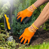 SAFEAT General - Guantes de trabajo impermeables para hombres y mujeres - Látex de doble revestimiento, multiusos, espuma de agarre arena, 1 par (pequeño)